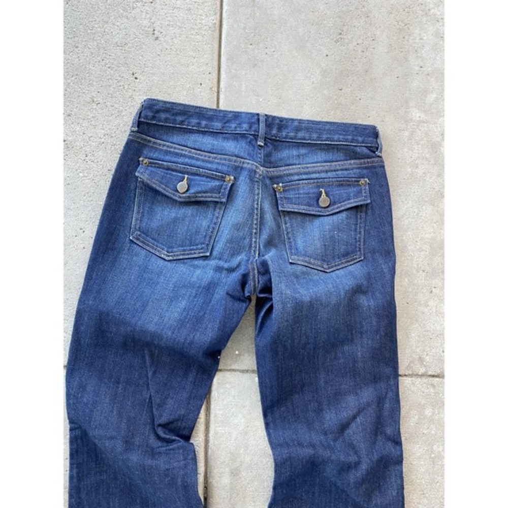 Vintage Banana Republic Jeans Womens 30x32 6 Blue Mid Rise Bootcut Denim Flap - Picture 2 of 16
